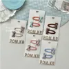 The new Korean version of the floral bow children's hair clip, sweet fabric princess bangs side clip, double set bye-bye girl clip details Picture